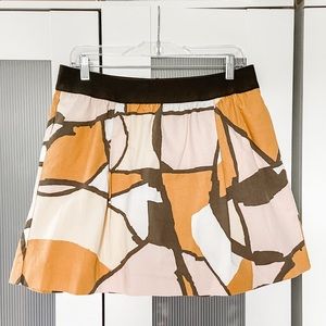 J. Crew yellow and pale pink print skirt